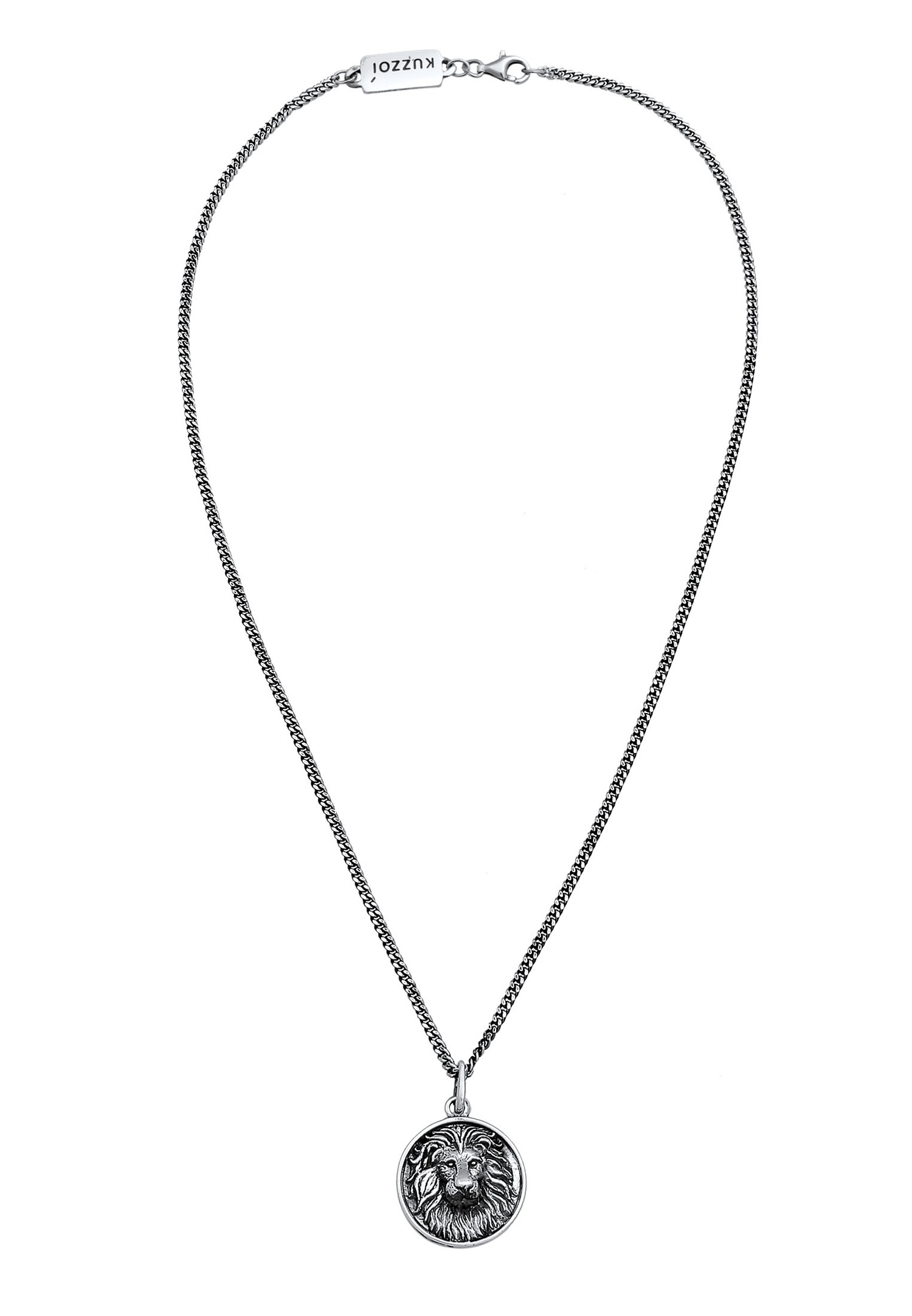 KUZZOI Pendentif de lion pour homme Animal solide et robuste en argent sterling 925