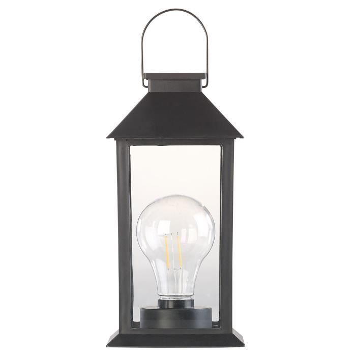 Lanterne solaire - LUNARTEC - Vintage - 5 lm - Noir - Jardin - Extérieur