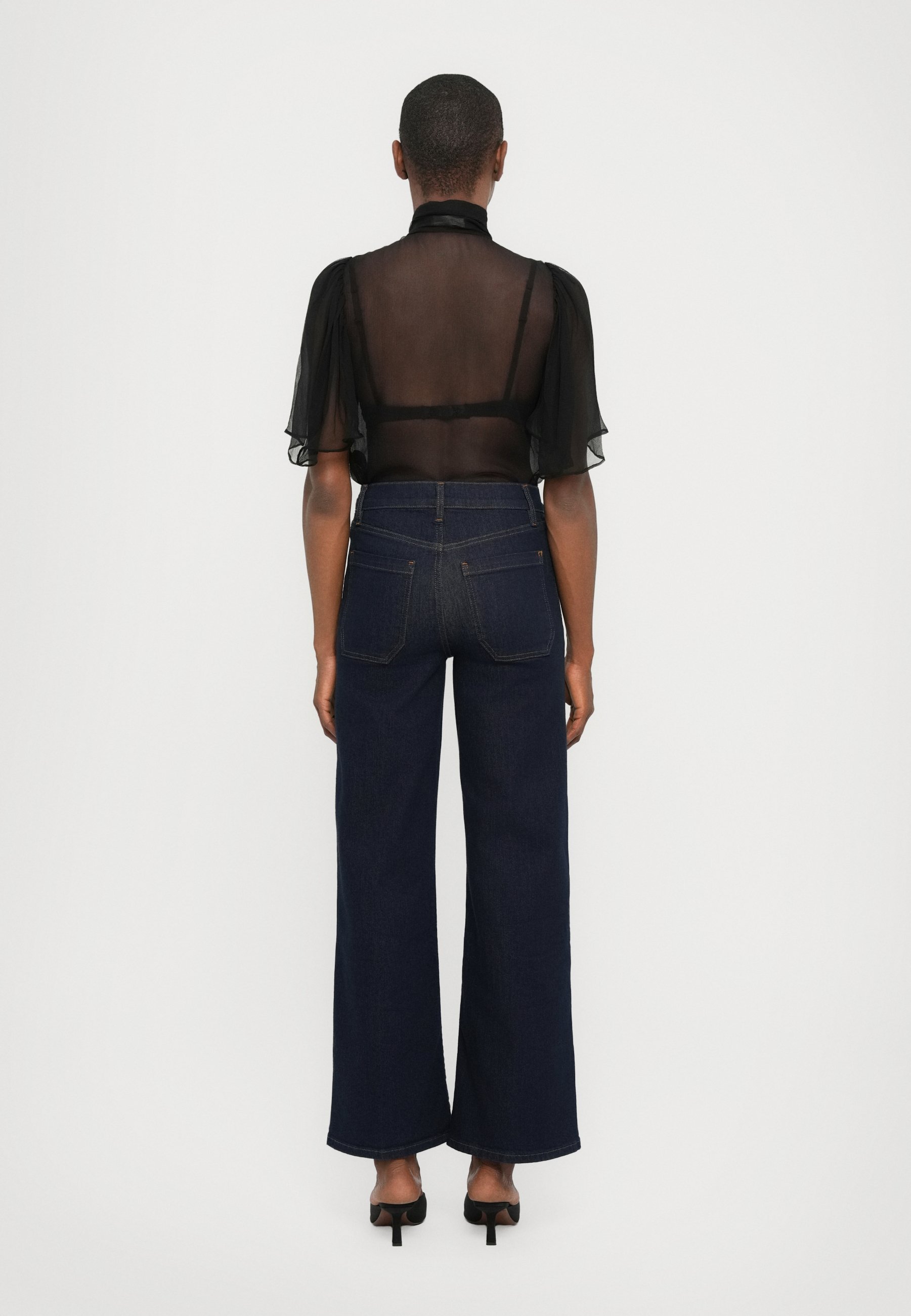FRAME LE SLIM PALAZZO MODERNIST POCKET - Jean évasé - rinçage