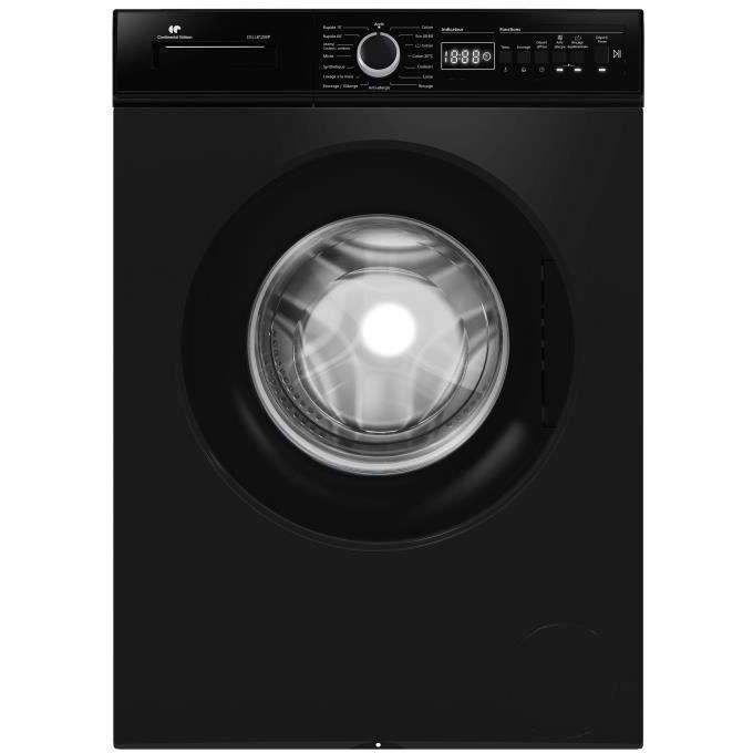 Front-loading washing machine - Freestanding - CONTINENTAL EDISON - CELL812IBP - 8 kg - Induction - 60 cm - 1200 rpm - Matte black