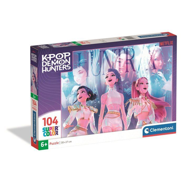 Clementoni - Cazadores de demonios K-Pop - Rompecabezas de 104 piezas - Rompecabezas infantil - Para mayores de 6 años