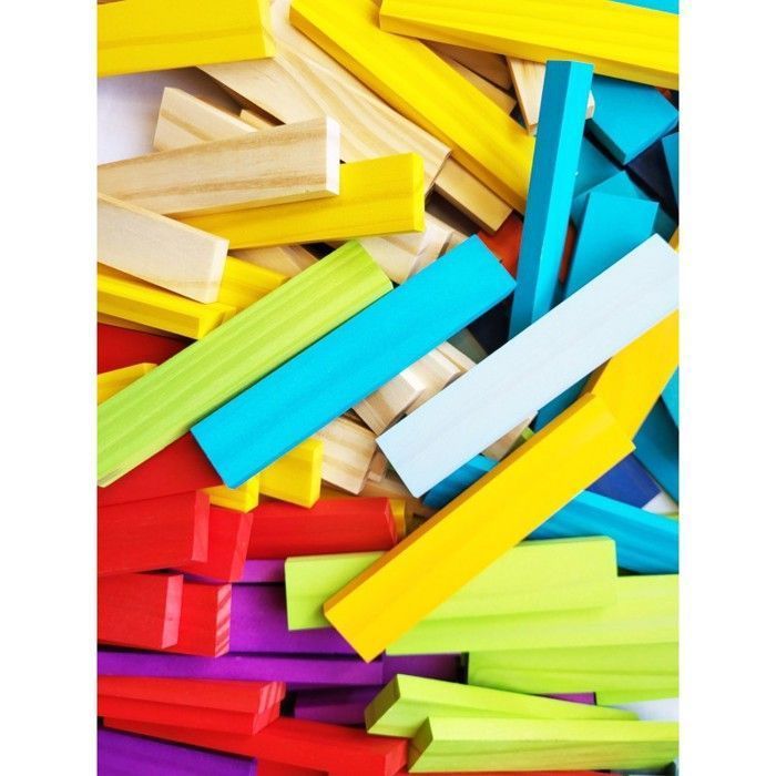 DORJEE - 200 bloques de construcción de madera multicolor - Juego de construcción para mayores de 3 años