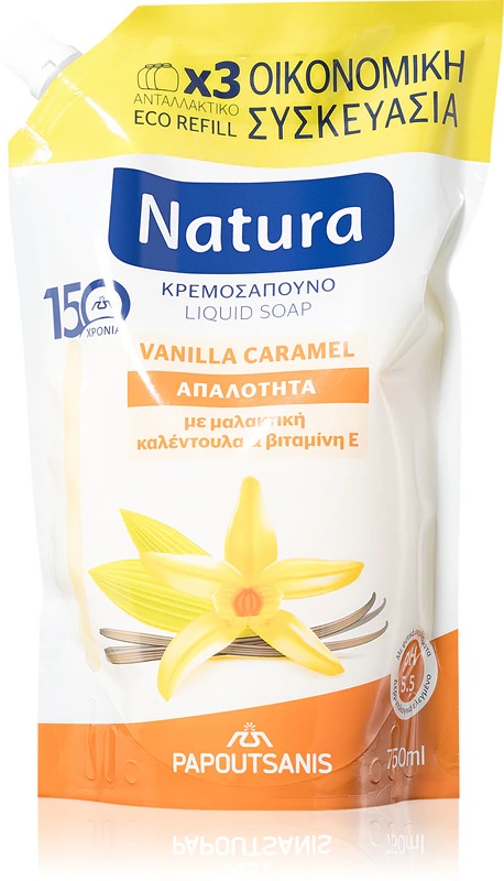 PAPOUTSANIS Natura Vanilla Caramel polnilo za tekoče milo