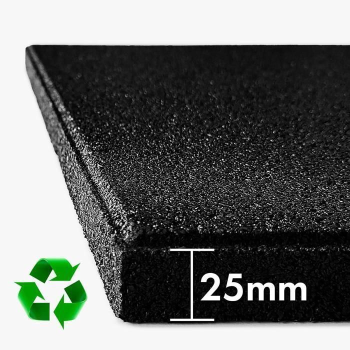 x 1 Dalle de protection Surface amortissante 50 x 50 cm, Ep : 25 mm, Noir