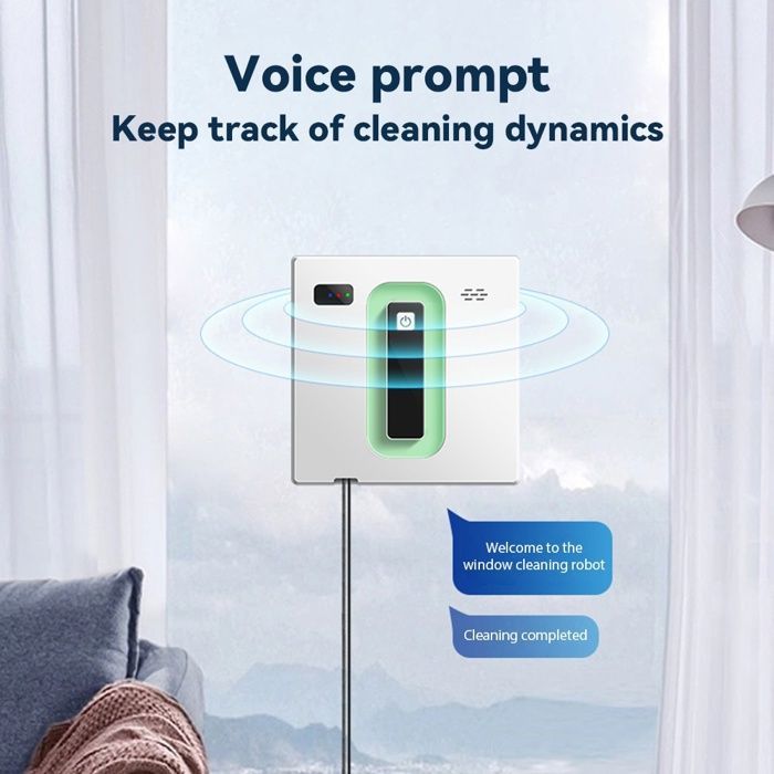 Robot limpiacristales de 2500 Pa, 72 W, depósito de agua de 50 ml, control por aplicación y mando a distancia.