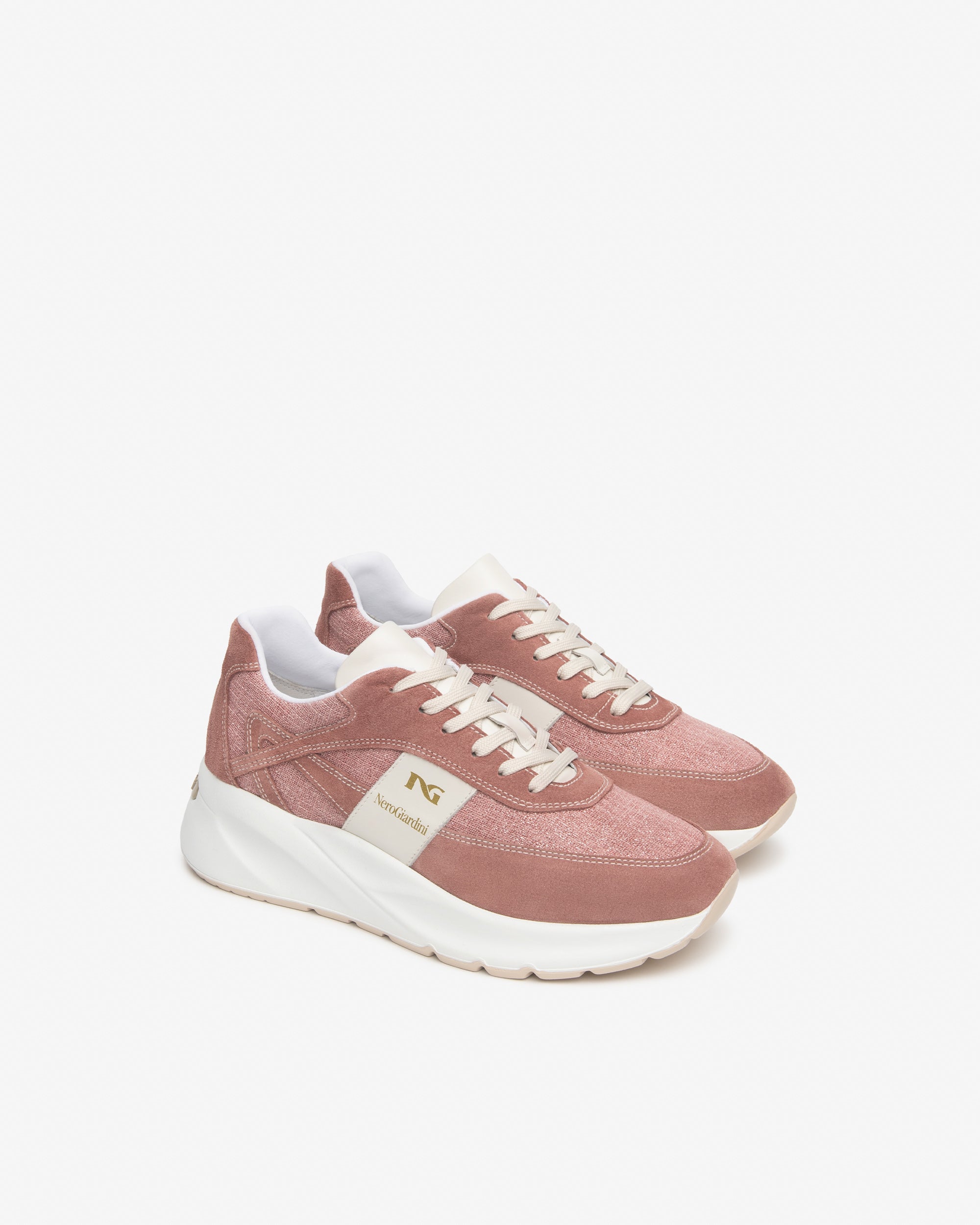  Damen-Sneaker aus Wildleder und Stoff