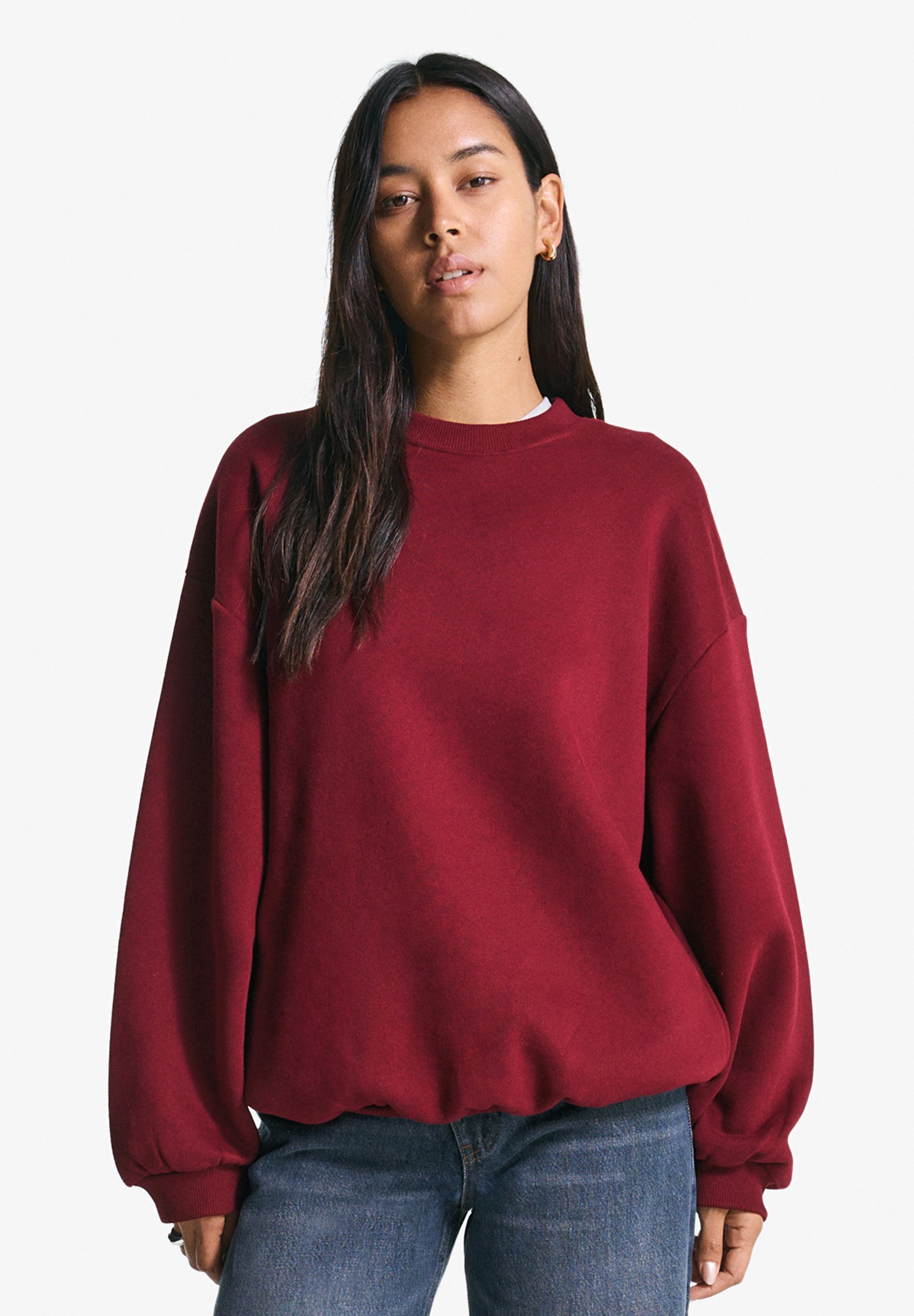 Sweat-shirt Bershka - rouge foncé