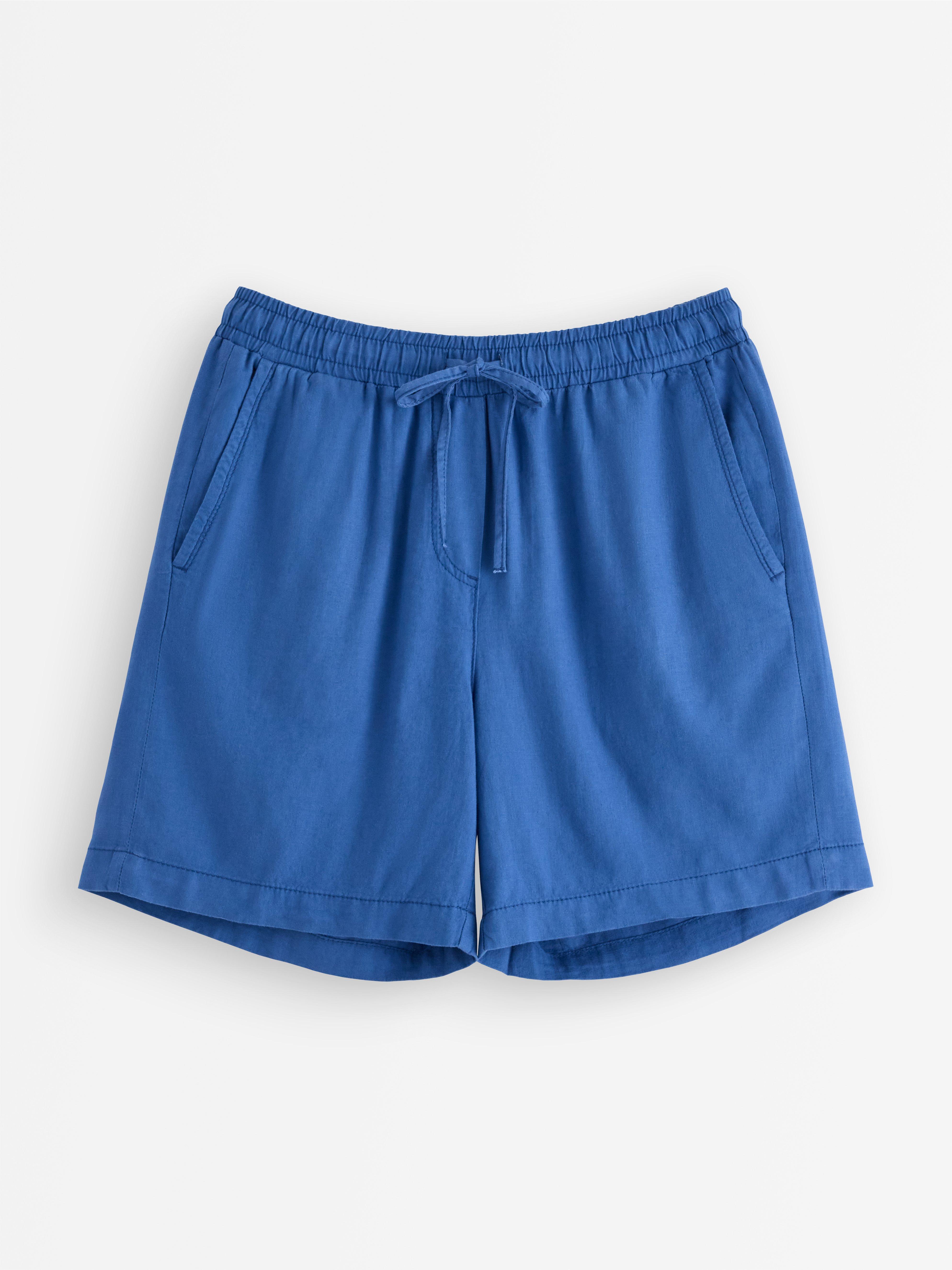 Shorts i linningblanding Blå
