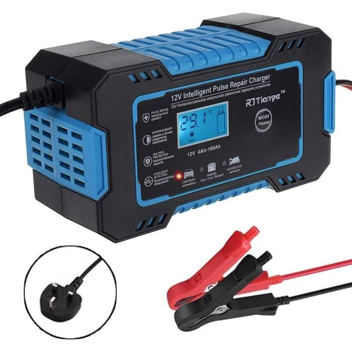 Cargador de baterías - 123 - 12V 6A - Pantalla LCD - Carga rápida - Protección inteligente