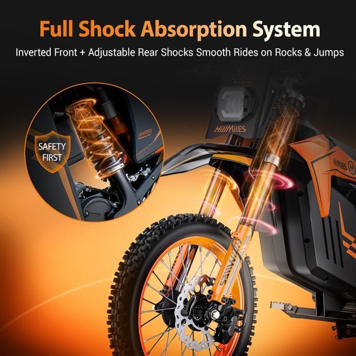 Moto électrique tout-terrain - HILLMILES - 3000W - Double moteur brushless - 50 km/h - Batterie 52V 24Ah amovible