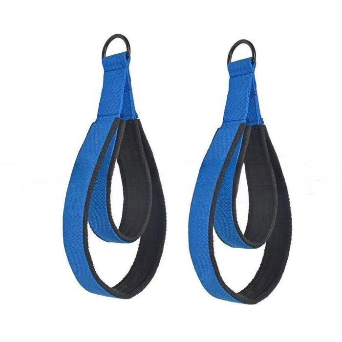 Pilates-Gurte – Doppel-D-Ring-Gurte für Pilates-Reformer, gepolstert, für das Heimtraining, 2er-Set, blau