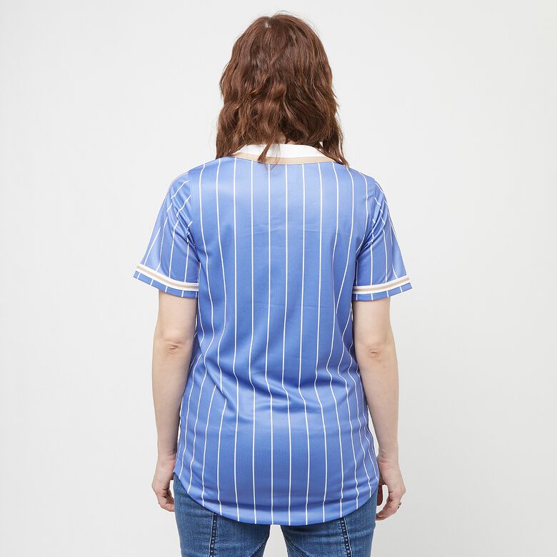 Honkbalshirt met krijtstreepjes