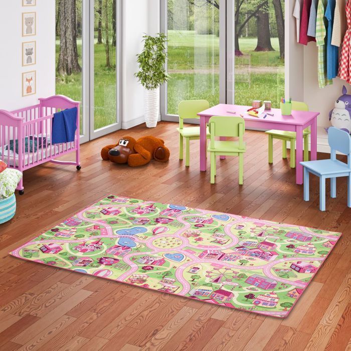 Tapete de atividades - SNAPSTYLE - Pequena Vila - 100x200 cm - Sintético - Estampas infantis