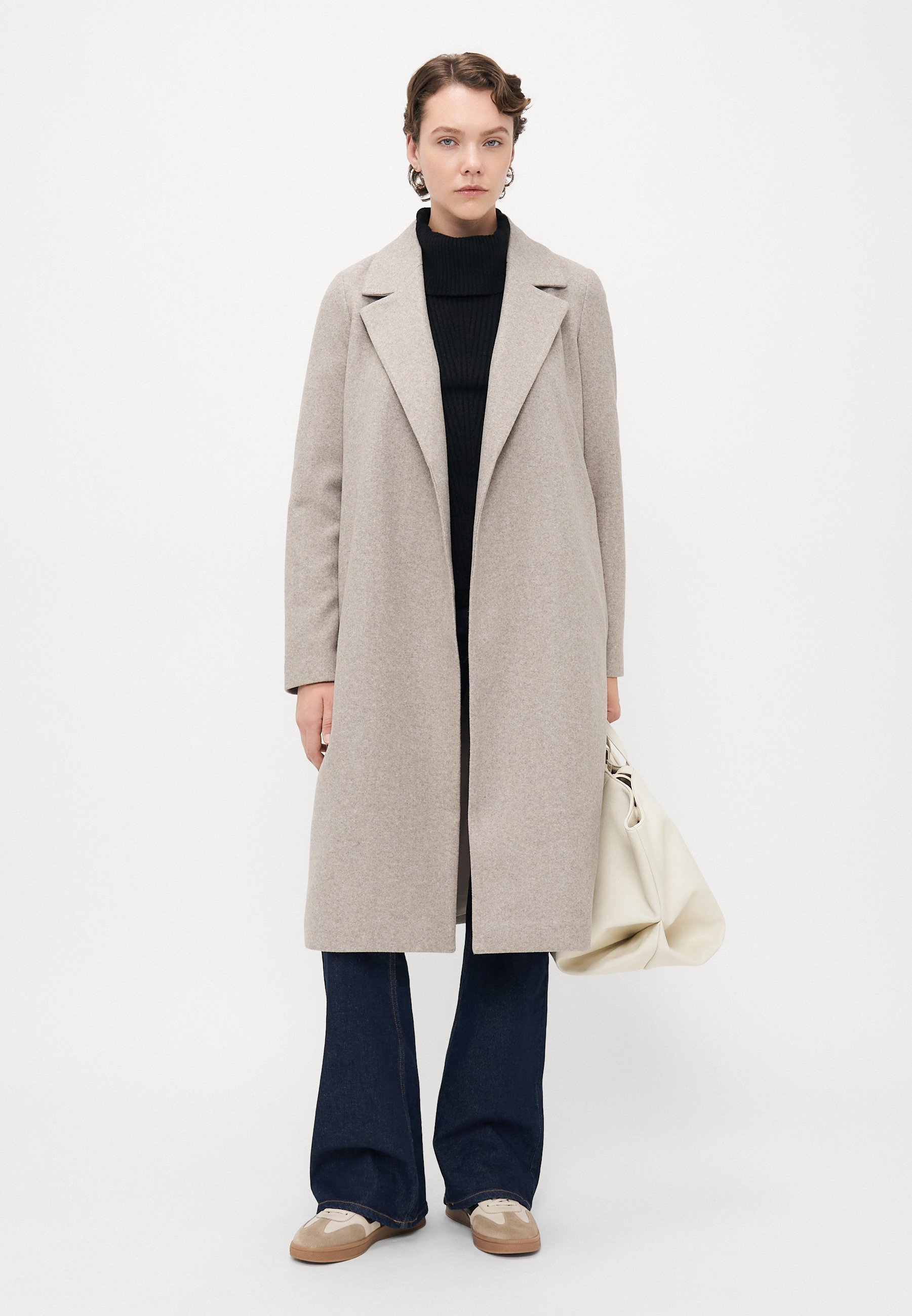 ONLY Tall ONLALVILDA LIFE WRAP COAT - Klassieke jas - eenvoudig taupe melange