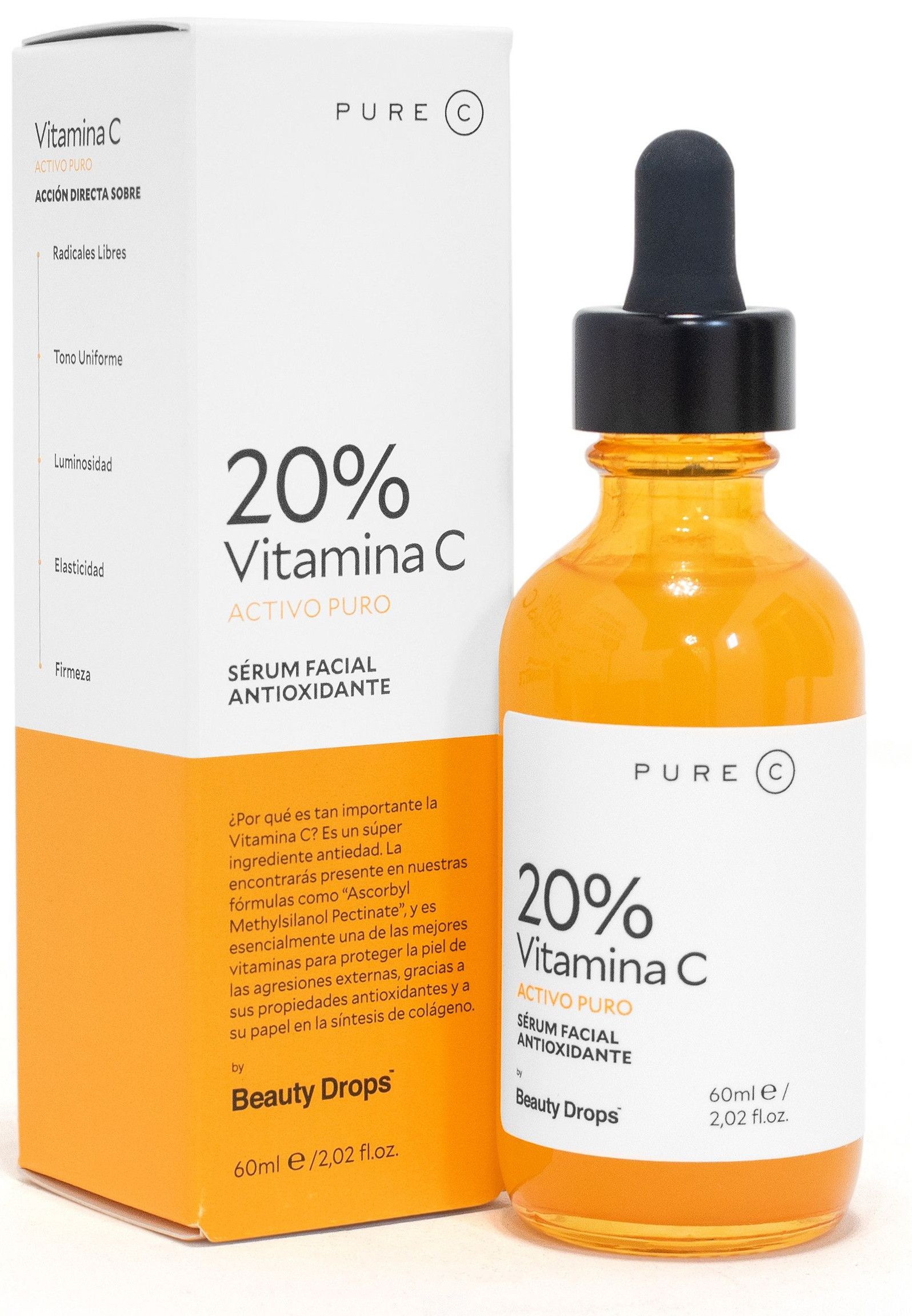 „Pure C“ antioksidacinis veido serumas su 20 % vitamino C. Veido kosmetika