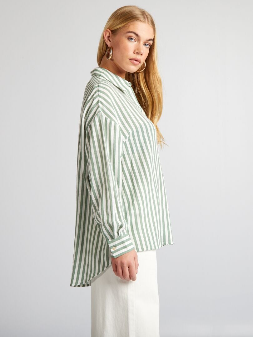 Camisa a rayas - VERDE