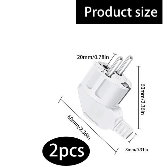 Enchufe eléctrico - Sin especificar - Macho 250V 16A - Resistente al agua - ABS - 2 piezas