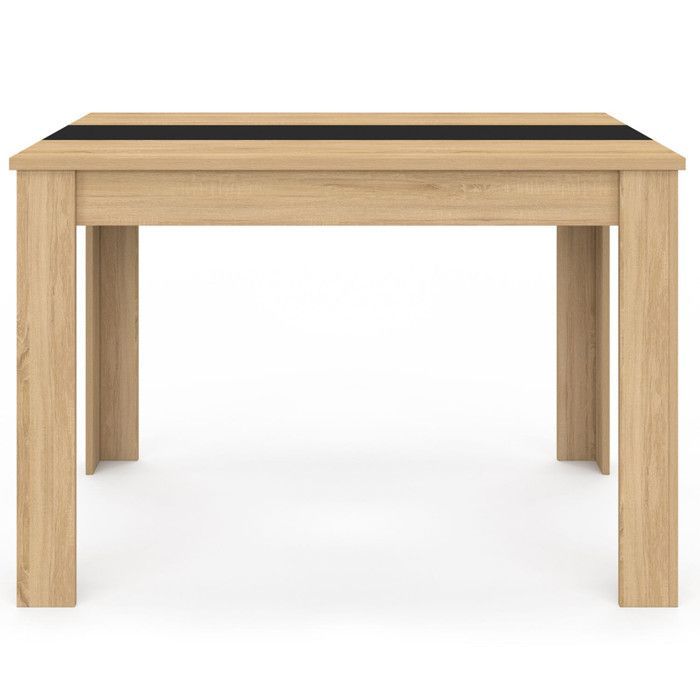 Mesa de comedor rectangular fija - IDMARKET - ROZY - Madera y negro - 4 personas - 110 cm