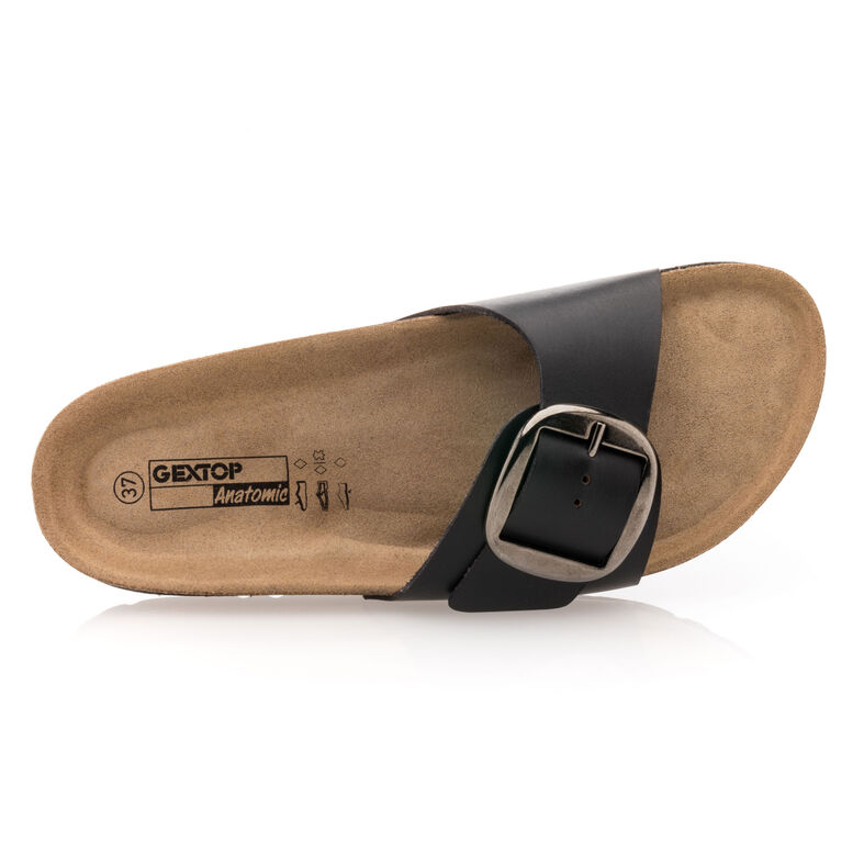 Svarte sandaler / sko med åpen tå til dame