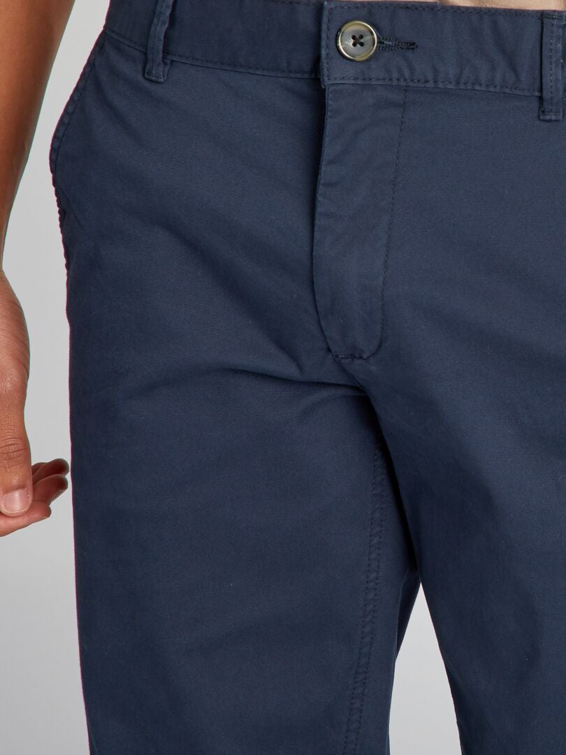 Calça chino slim fit em puro algodão, tamanho L36 + 1 m 90 - azul