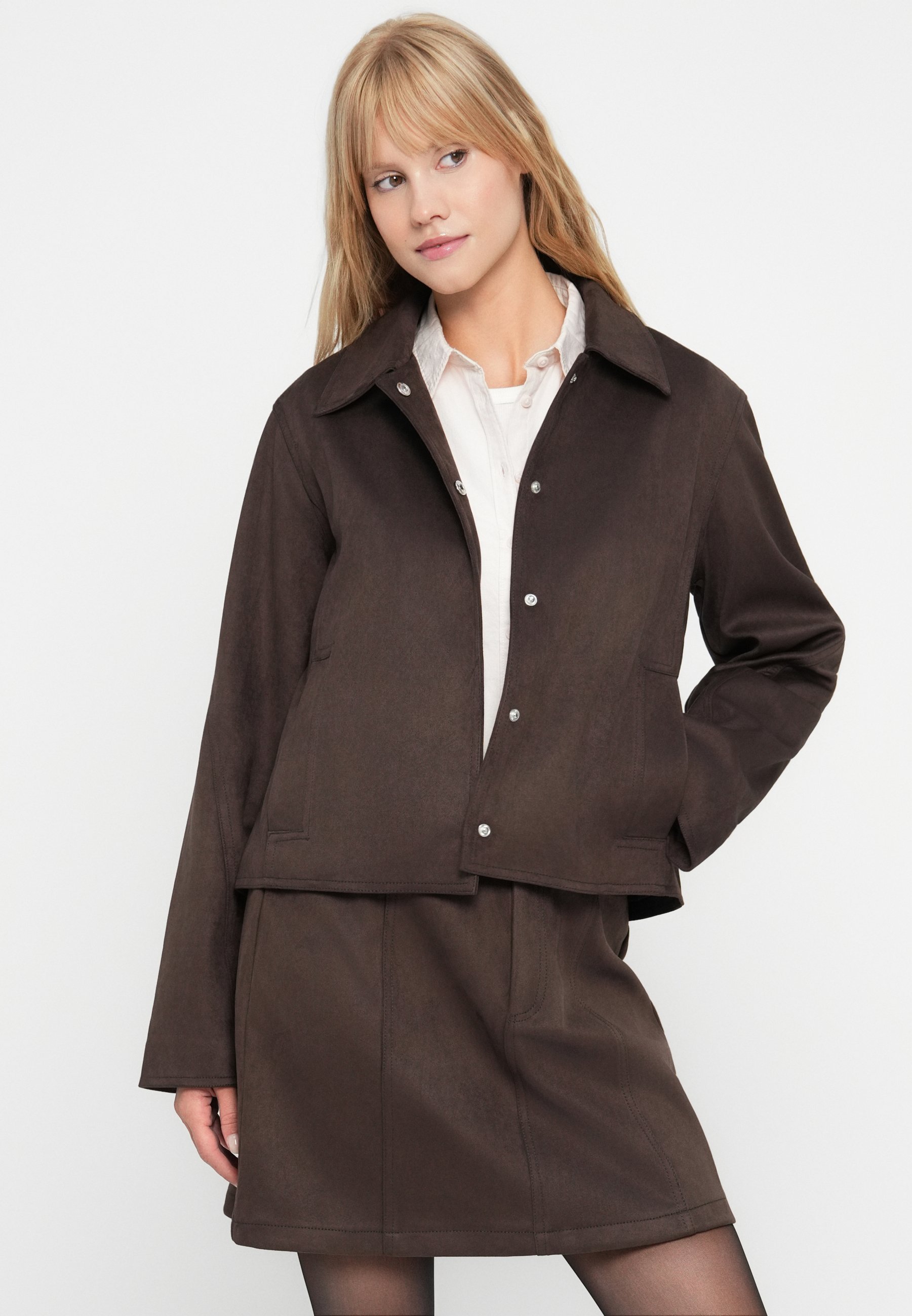 Object OBJALLIE JACKET - Kunstleren jas - zeehondenbruin