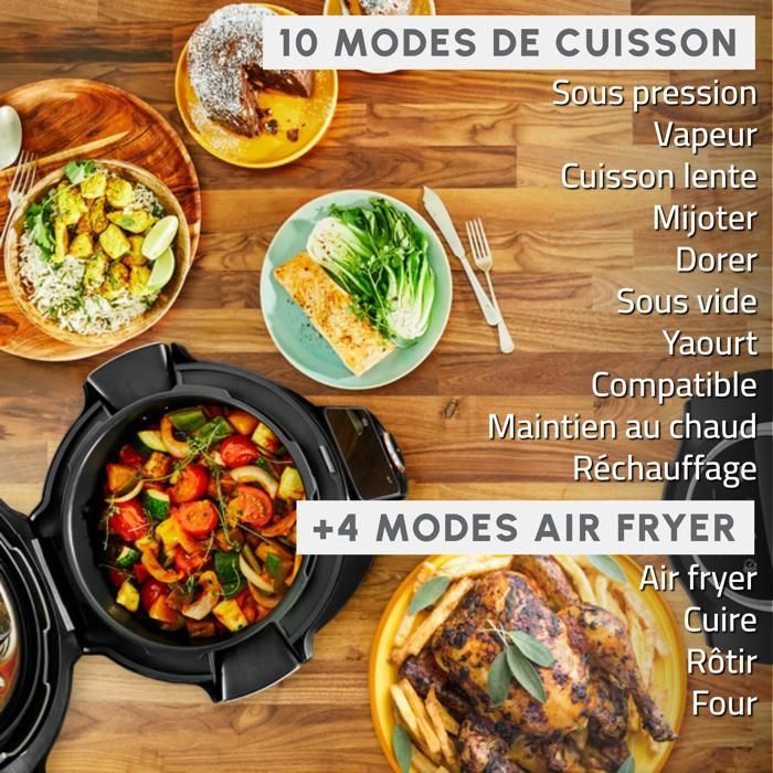 Moulinex Cookeo Wi-Fi con Extra Crisp, Multicooker, Friggitrice ad aria, 14 modalità di cottura, CE96X8F0