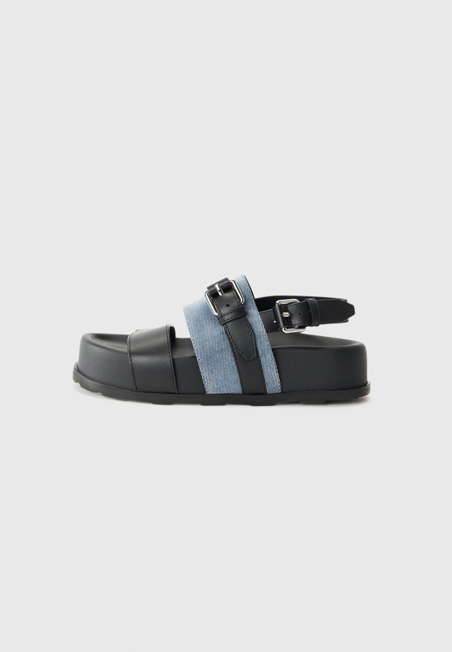 MOSCHINO platform sandalen - lichtblauw/zwart