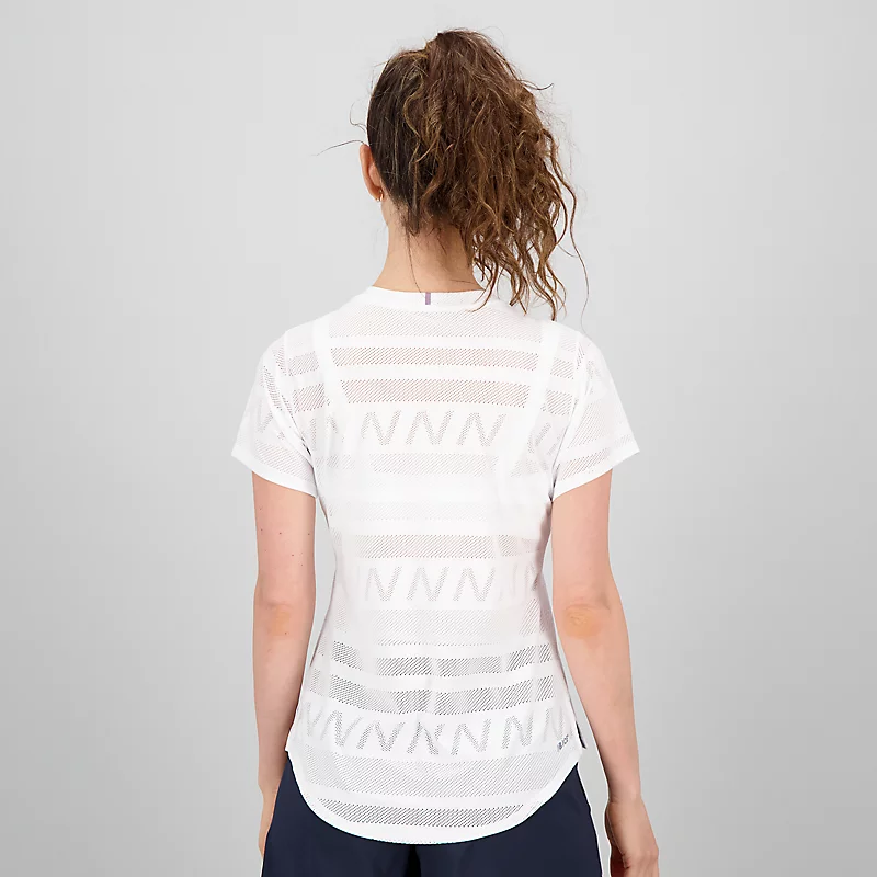 Női Q Speed Jacquard rövid ujjú nadrág - FEHÉR