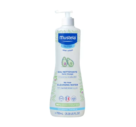 Mustela Bebe woda oczyszczająca do skóry normalnej bez spłukiwania od 1 dnia życia 750 ml