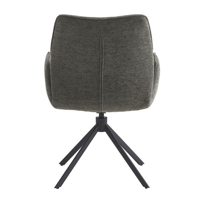 CARLOTTA - Set of 4 Swivel Dining Chairs, Anthracite Grey Fabric