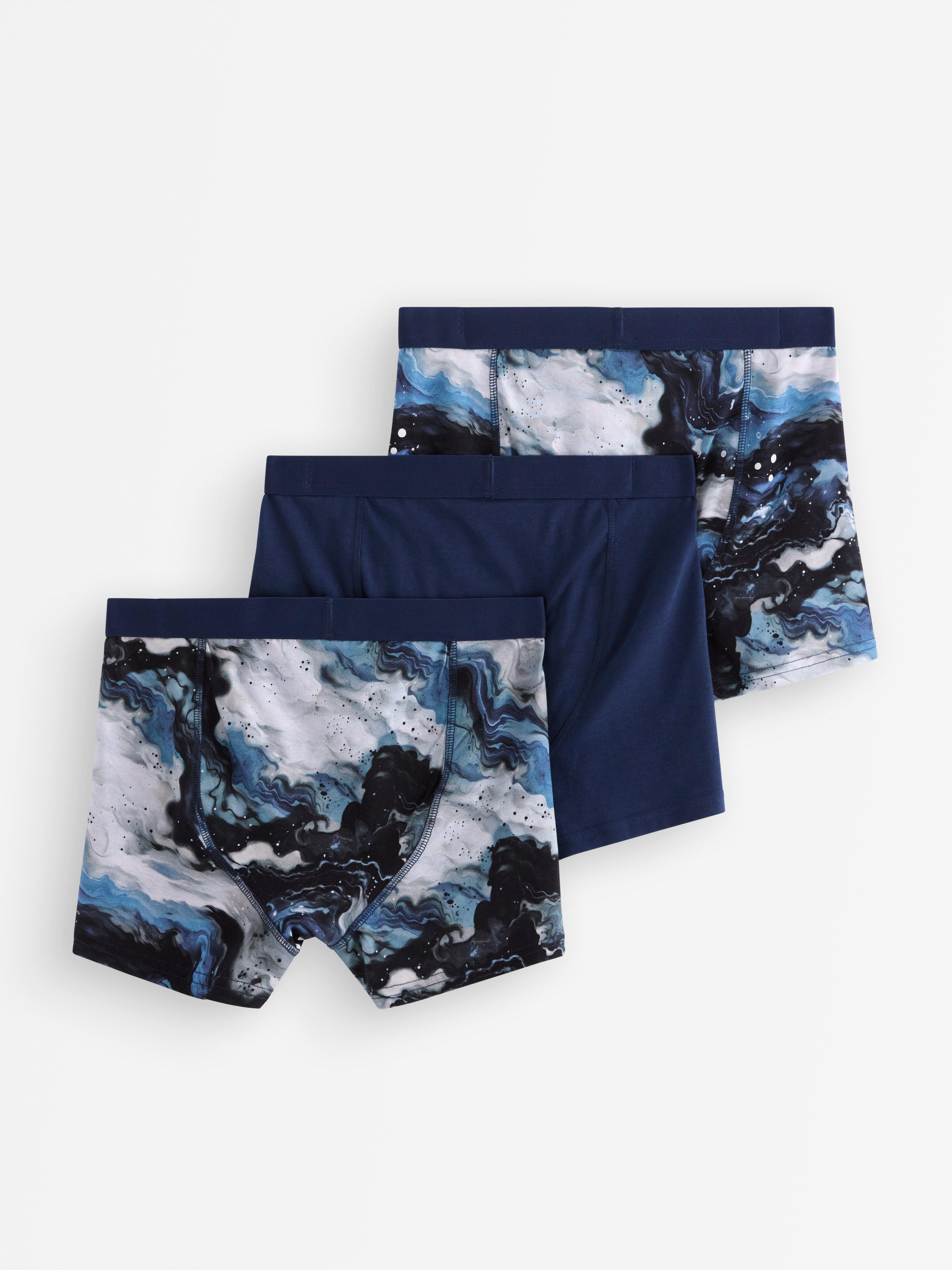Conjunto de 3 cuecas boxer azul-escuras