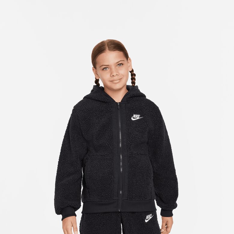 Sweat à capuche zippé en polaire Sportswear Club, idéal pour l'hiver