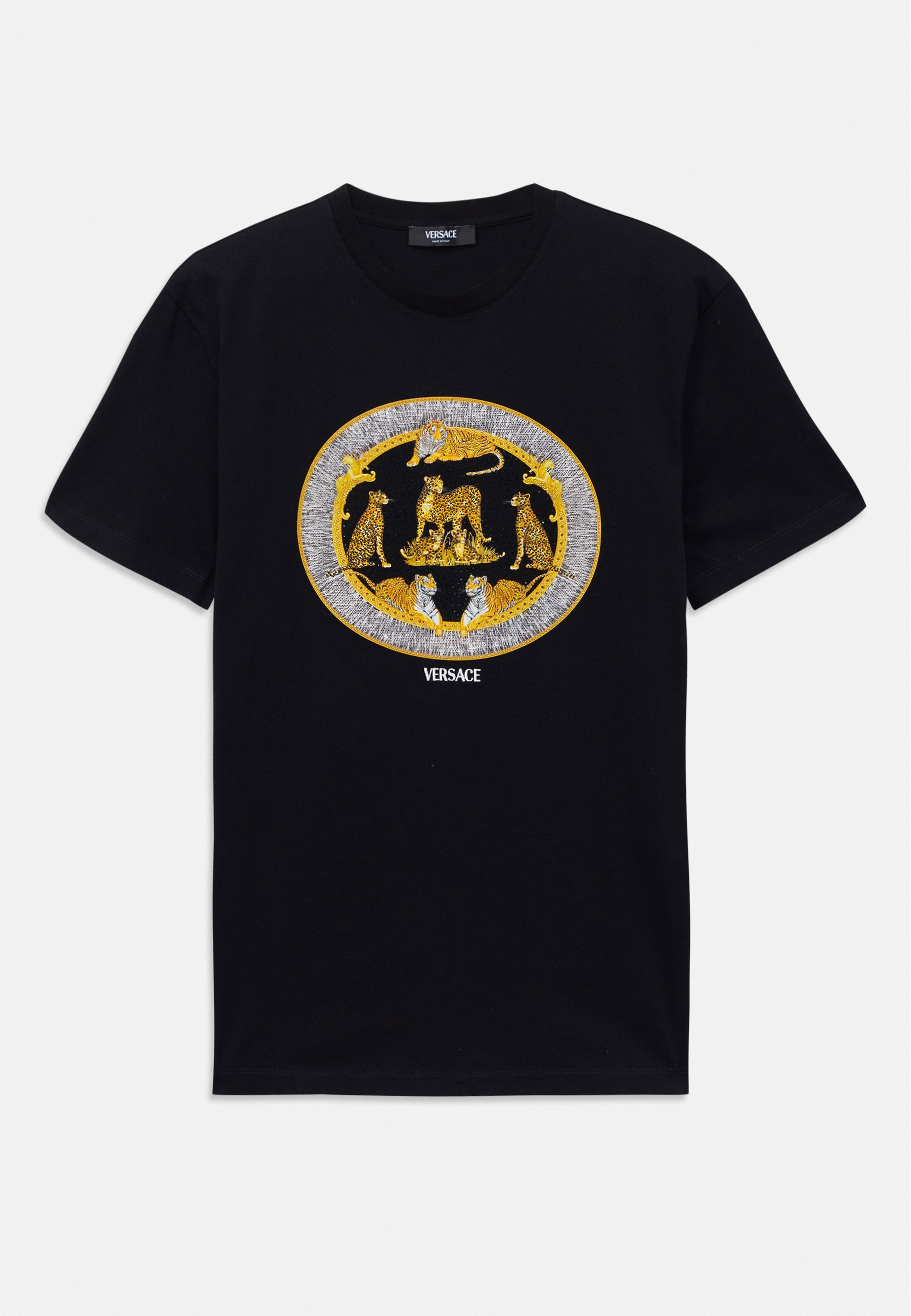Versace COMPACT WILD CATS PRINT - Majica s potiskom - črna