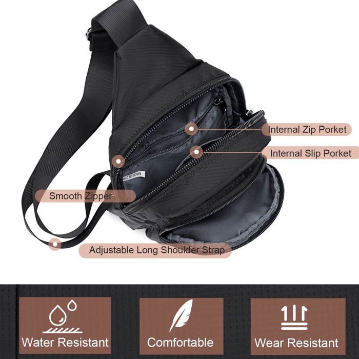 Borsa a tracolla - David Jones - Borsa a tracolla da uomo in nylon - Nera
