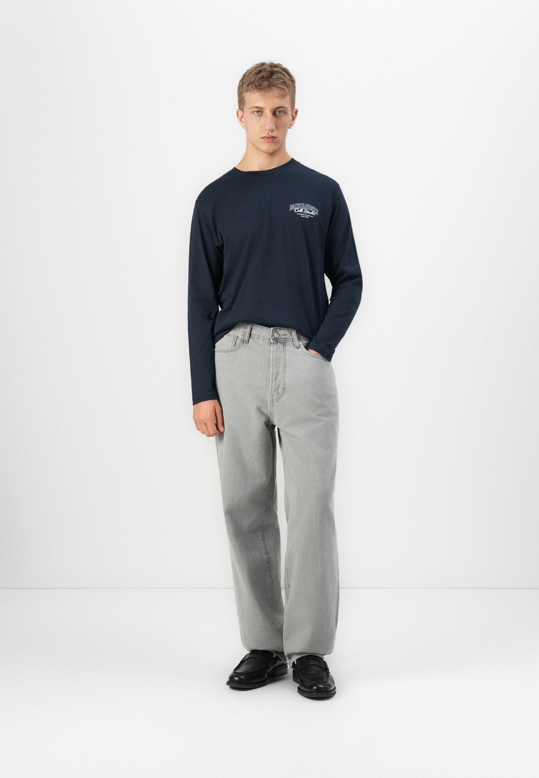 Jack & Jones JJMAKOTO T-shirt met ronde hals - Top met lange mouwen - Sky Captain