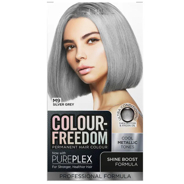 Permanentní barva na vlasy Colour Freedom. M9 Stříbrnošedá.