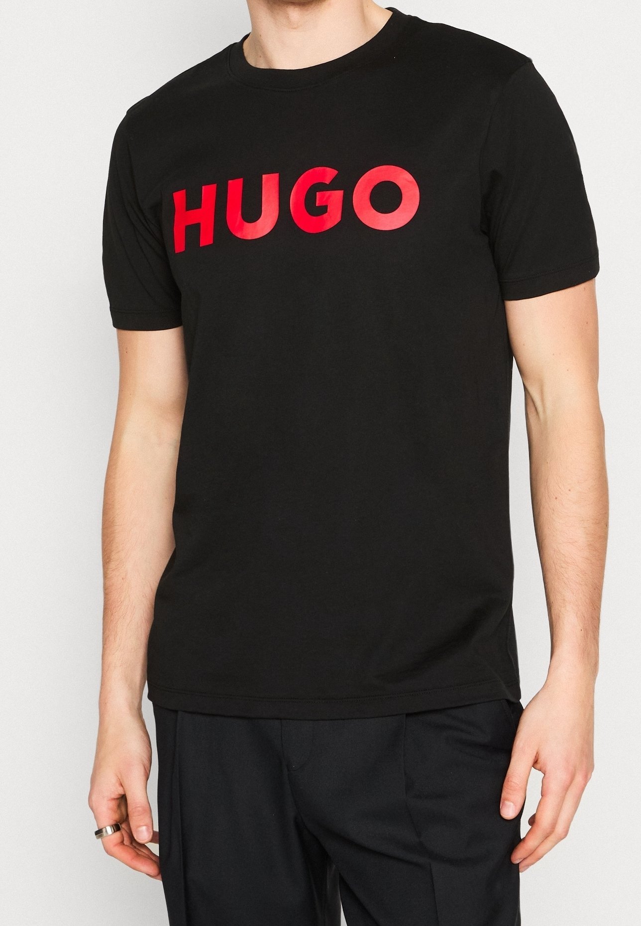 HUGO T-shirt met print - zwart