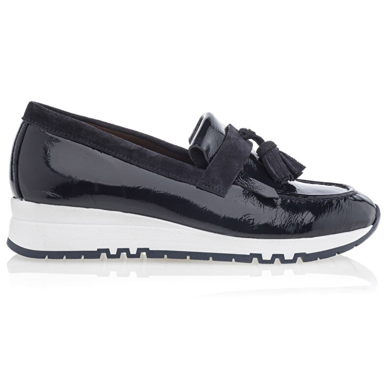 Blå loafers/båtskor för kvinnor