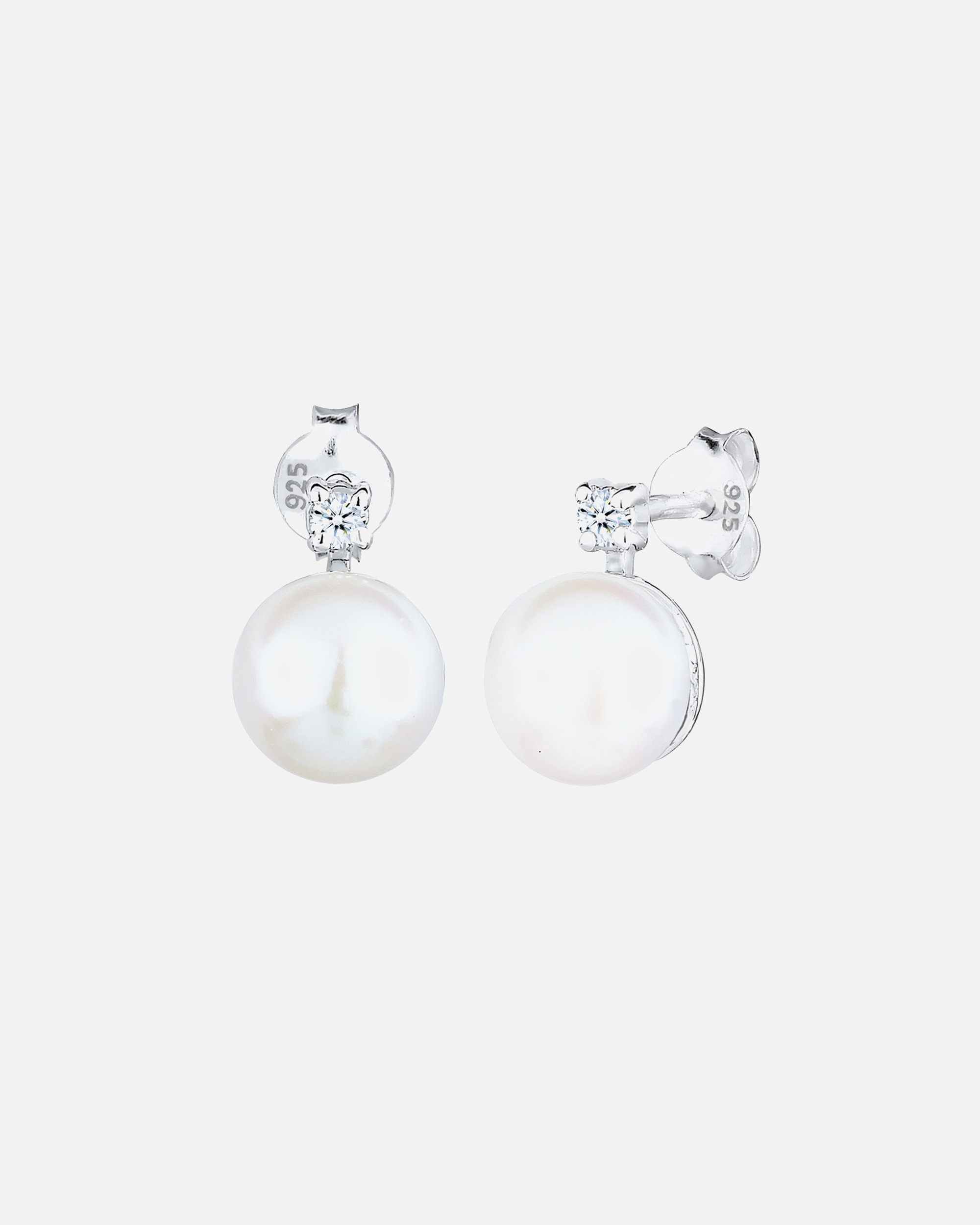 Elli DIAMONDS Perles de Culture d'Eau Douce avec Diamant en Argent