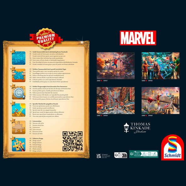 Puzzle T. Kinkade, 1.000 Teile, Marvel, Deadpool, Snow Day