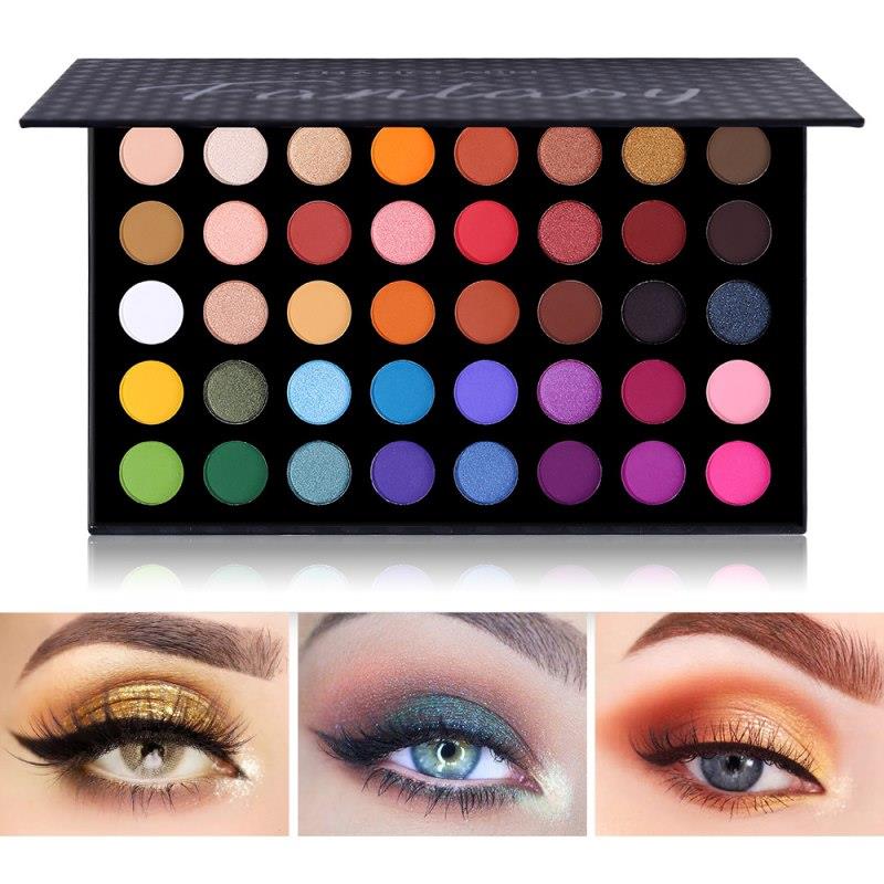 Palette de fards à paupières professionnelle 40 couleurs Fantasy Matte, pigments à paillettes naturelles