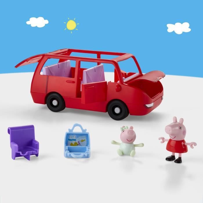 Peppa Pig El Gran Coche Familiar, set de juego con vehículo y 2 figuras, para mayores de 3 años.