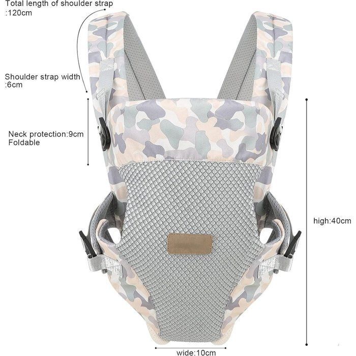 Portabebés ergonómico 4 en 1 para bebés de 3 a 20 kg (3 a 36 meses), para llevar al bebé con las manos libres, estilo B