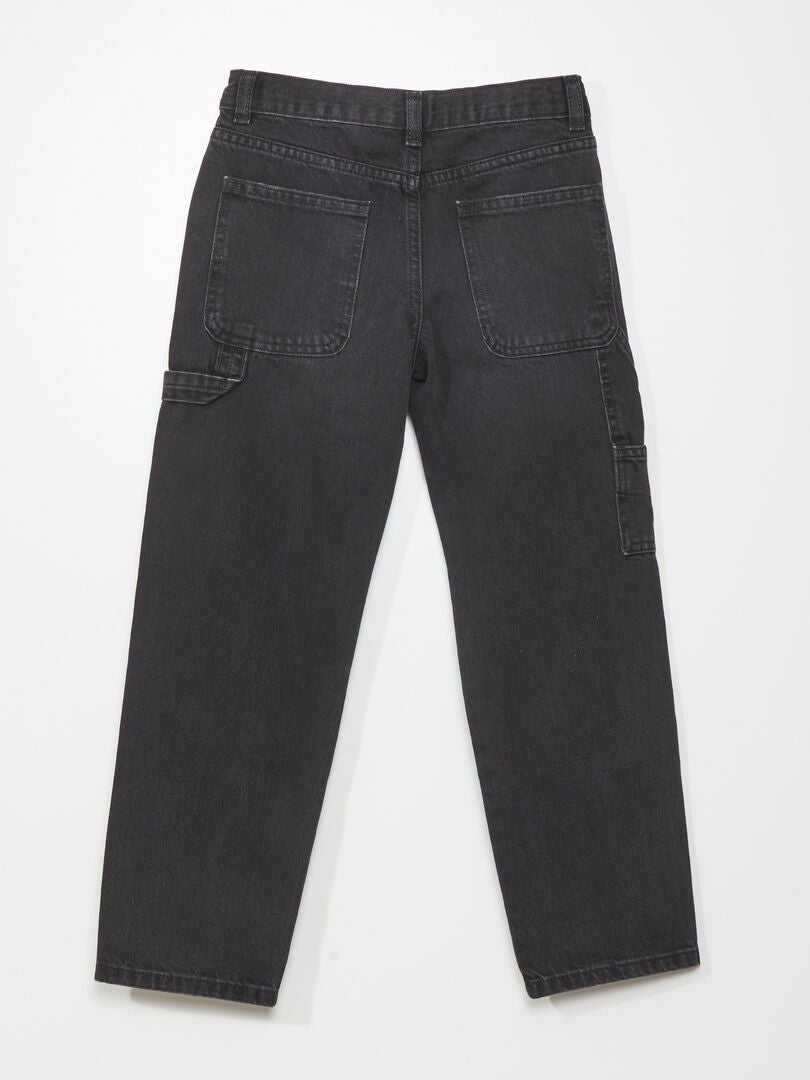Rechte jeans met zijzakken - GRIJS