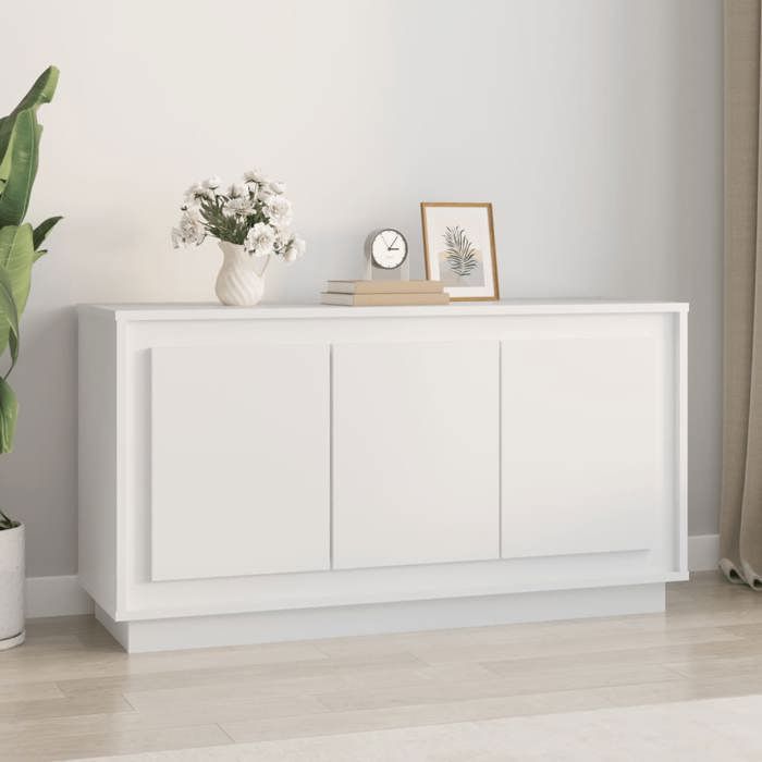 Commode/Buffet contemporain, blanc 102x35x55 cm, bois d'ingénierie LL0000200735