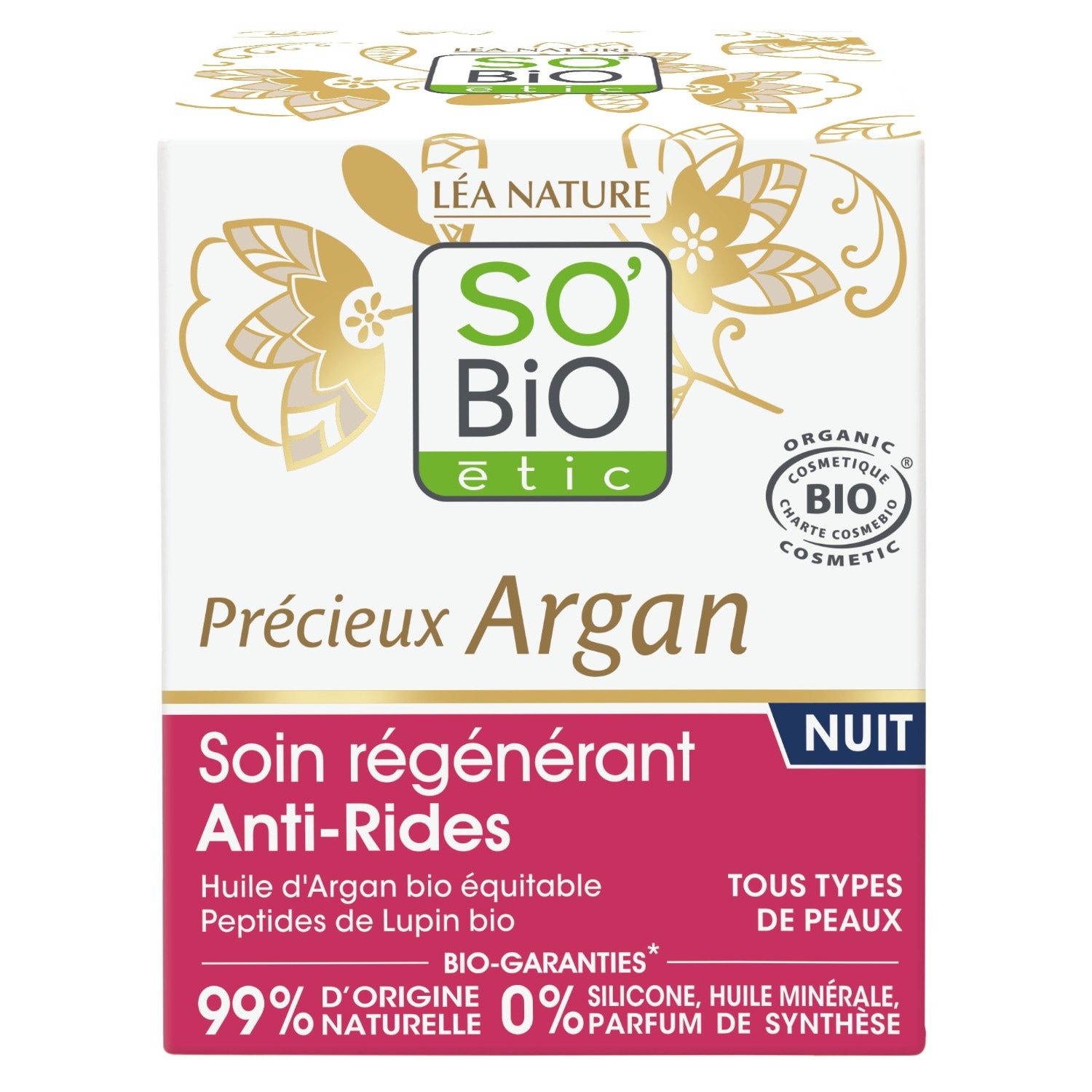 SO BiO étic Soin régénérant Anti-Rides nuit, Précieux Argan