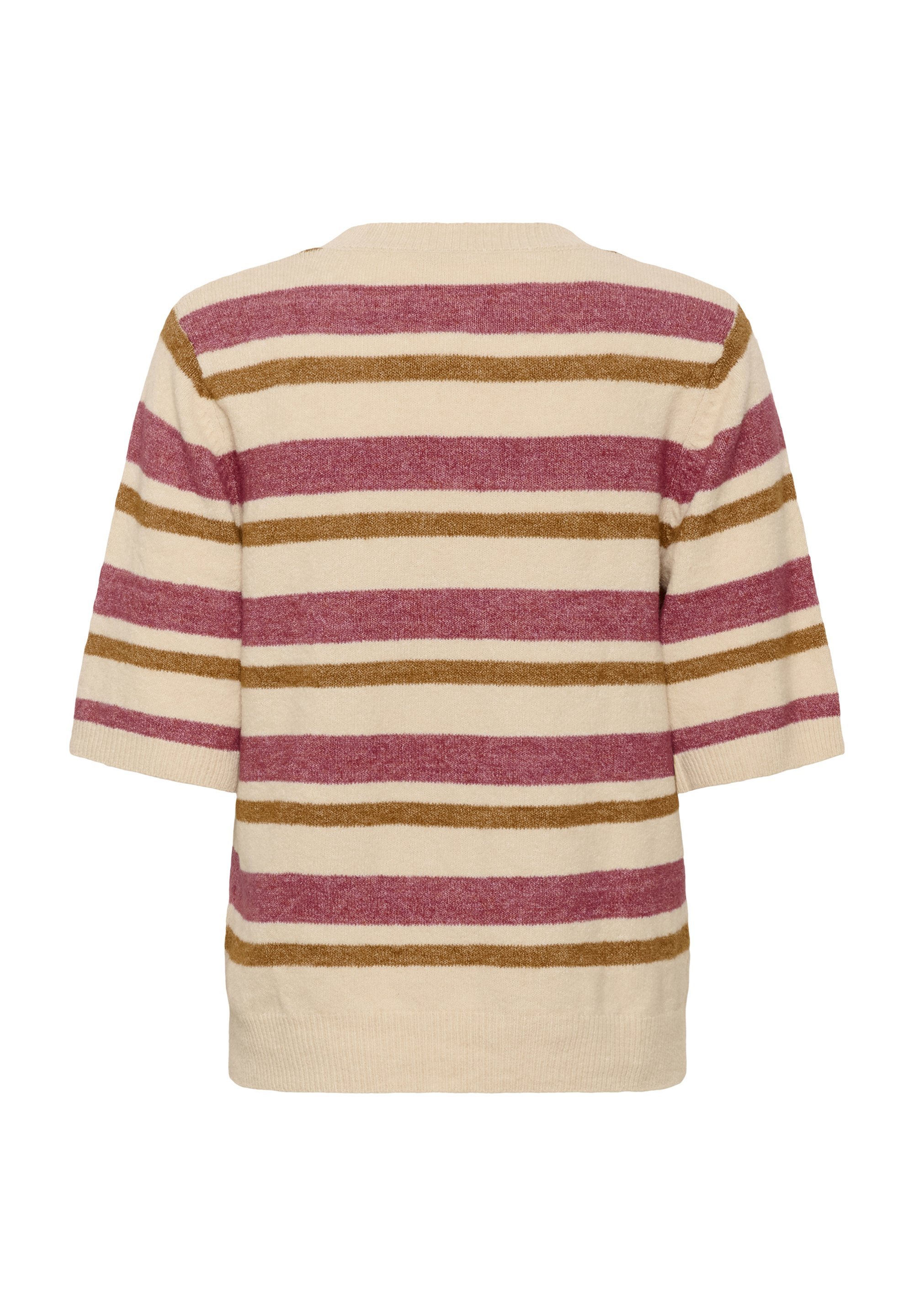 Bon'A Parte BPWONDA - T-shirt met print - natuurhoutroze streep