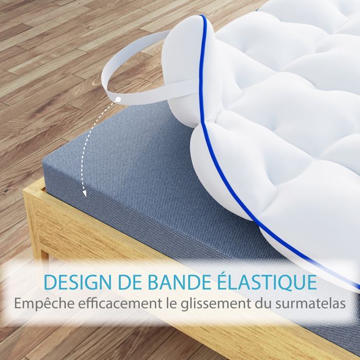 Cubrecolchón CASABEL Diamond de 180 x 200 cm en microfibra - Máximo confort - Suave, antiácaros, transpirable - para colchones dobles