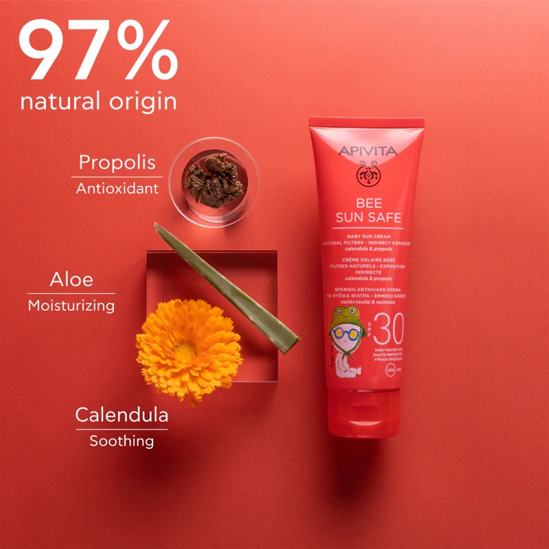Apivita Bee Sun Safe bērnu saules krēms SPF30 bērnu saules krēms SPF 30