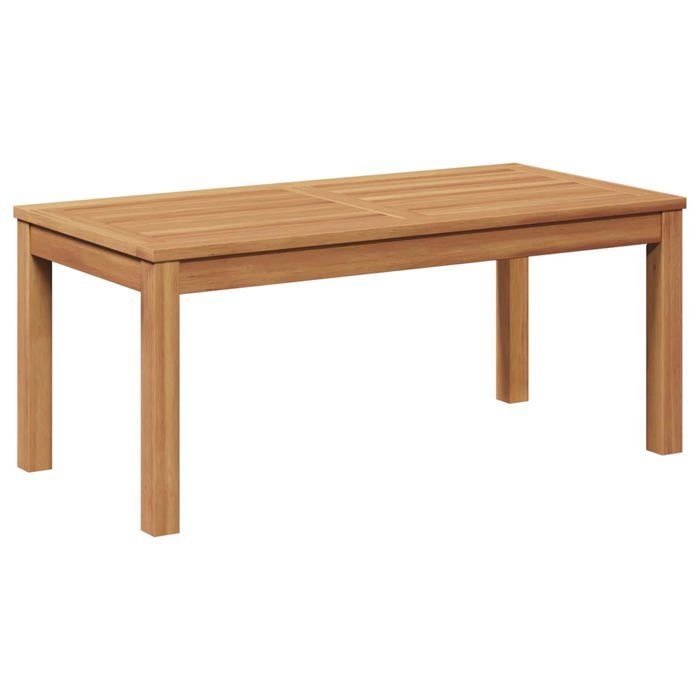 Mesa de jardín de teca - vidaXL - 95x45x40 cm - Marrón - Madera maciza de teca - Rústica - Uso exterior